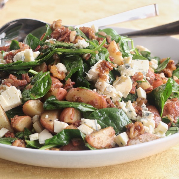 Salad of New Potatoes and Roasted Walnuts with Warm Bacon Vinaigrette